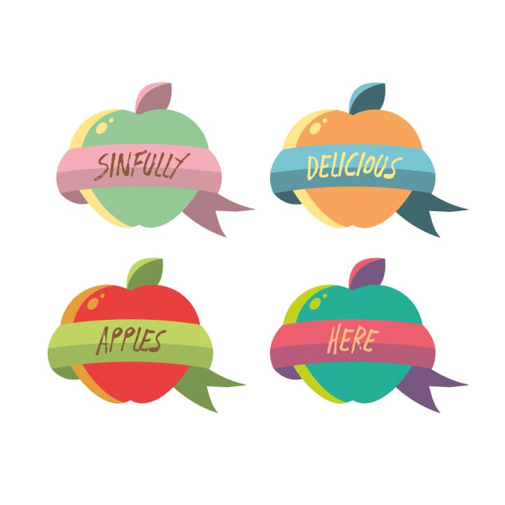 Colourful apple logo designs with a twist