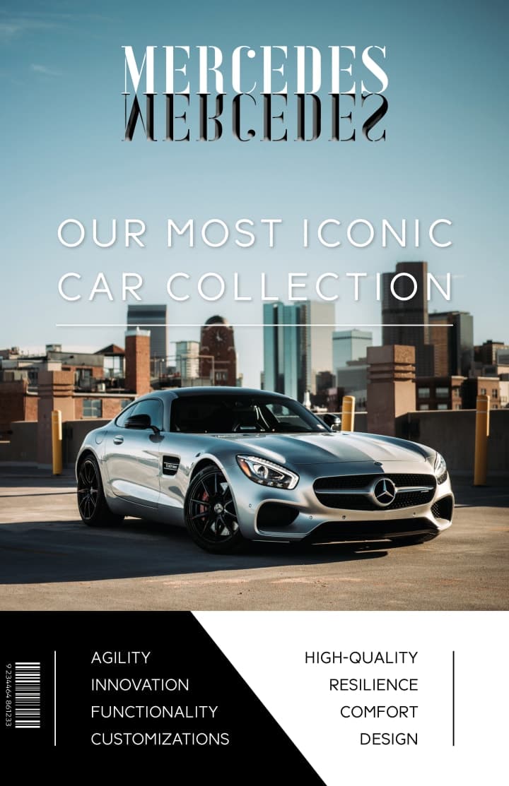 A cover design which captures the more rational and technical feeling of automobiles.