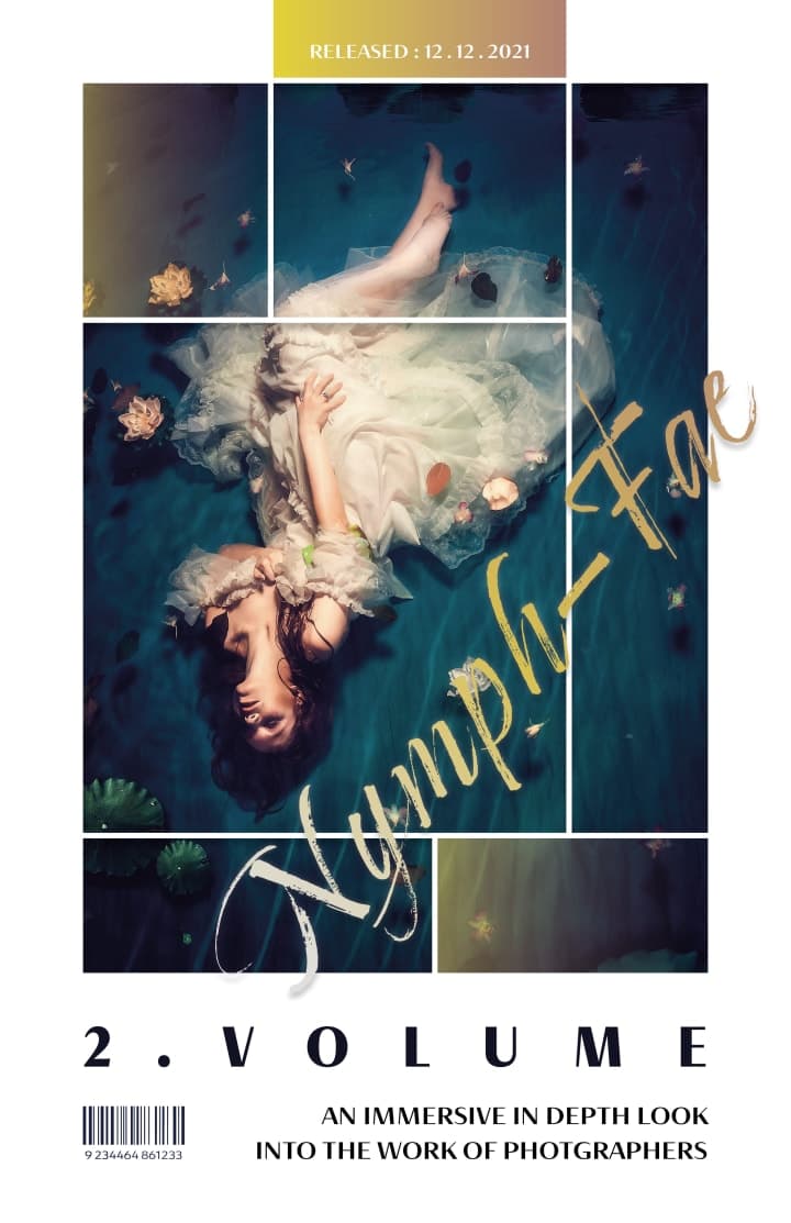 A more aesthetical design approach for a magazine cover. The mosaic tiles are a contrast to the flowy picture selection.