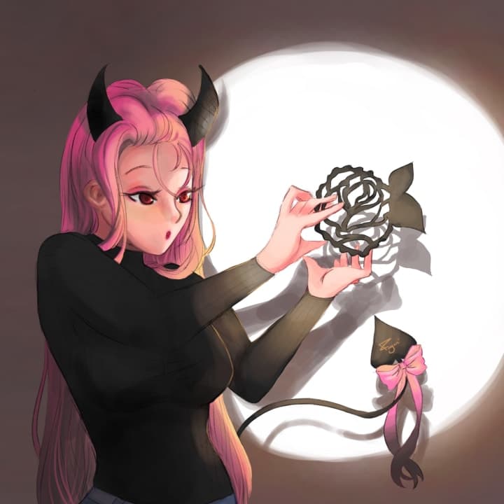 A succubus playing with light